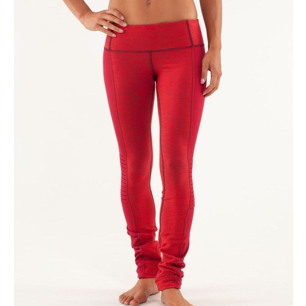 Lululemon Virtue Energy Pant Leggings Deepest Cranberry Slub‎ Denim 4